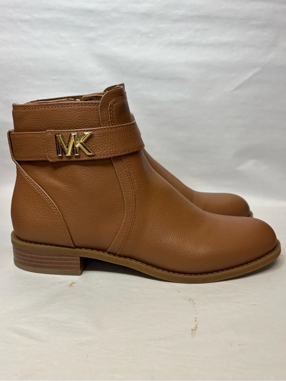 MICHAEL KORS Women's Brown Jilly Faux Pebbled Leather Ankle Boots US 7 #6068